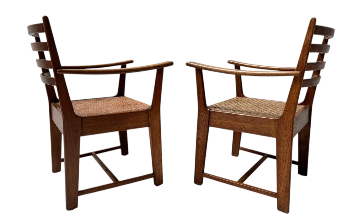 Two Modernist Art Deco Armchairs by Bas van Pelt for My Home, 1930s